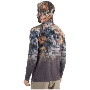 Särk kapuutsiga FHM Mark Hoodie Shirt V2 UV50+ SIZE XS Grey/Orange Print Grey