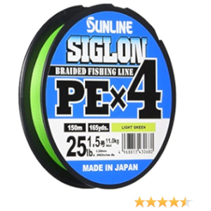 Nöör Sunline Siglon Braided line X4 #2.0 0,24mm 15,5kg 150m green