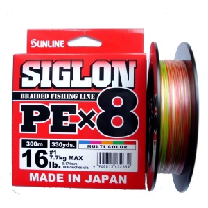 Rope Sunline Siglon PE X8 #4 0.34mm 300m, 29kg multicolor