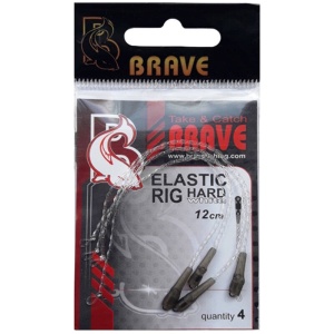 Feeder rubber Brave elastic rig white braided 12cm 4pcs