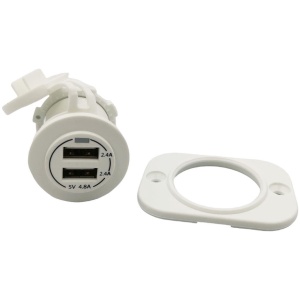 USB adapter white 2 places