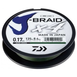 Line Daiwa J-braid x4 0.21mm 135m 12.4kg d-green