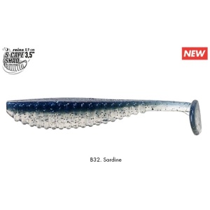 Silikoon Reins S-cape shad 3,5” 8,9cm B32 Sardine 6tk