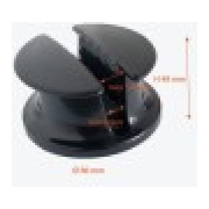 Stopper plastic black 12mm