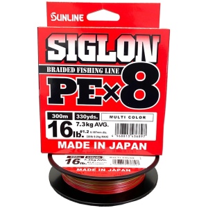 Nöör Sunline Siglon PE X8 #5,0 0,38mm 35,0kg 300m #Multicolor