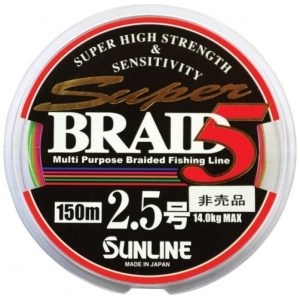 Nöör Sunline Super Braid 5 #1,0 0,17mm 6,1kg 150m #Multicolor