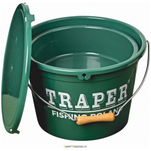 Bait bucket TRAPER 2-piece 18L with lid and bowl, green 53026