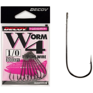 Hook Decoy offset Worm 4 no.2/0 9pcs