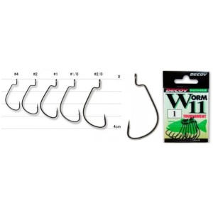 Hook Decoy offset worm 11 no.1/0 9 pcs