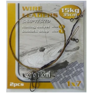 Tross Mistrall Wire Leaders 1×7 15kg 35cm Swiwel #8, Snap #1 2tk