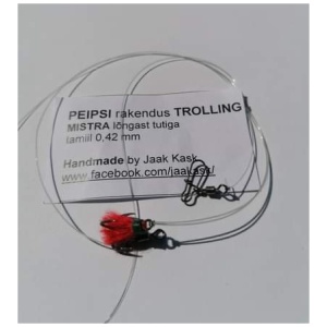 Application Peipsi Trolling application made of yarn with tassel fluorocarbon 0.40mm Handmade by Jaak Kask