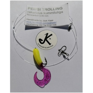 Application Peipsi Trolling with rubber pacifier fluorocarbon 0.40mm Handmade by Jaak Kask