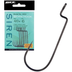 Offset konks BKK Siren Super Slide teflon Worm Hook 9002 7tk #1/0