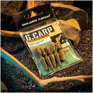 Golden Catch G. Carp Safety Lead Clip with Stops 5tk