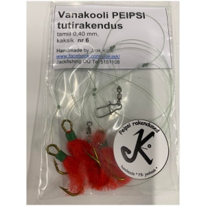 Vanakooli Peipsi rakendus 3x kaksik konks #6,tamiil 0,4mm Handmade by Jaak Kask