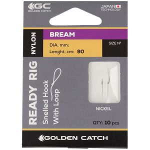 Lips Golden Catch Bream Snelled Hook with Loop 0,14mm 90cm #10 10tk