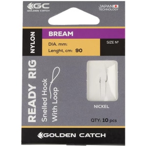 Lips Golden Catch Bream Snelled Hook with Loop 0,18mm 90cm #6 10tk