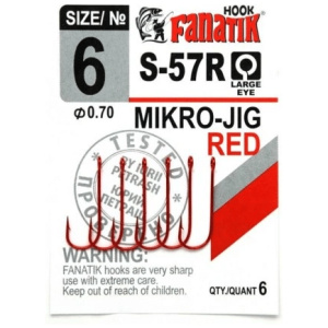 Konks Fanatik S-57R Mikro-Jig Red #6 6tk