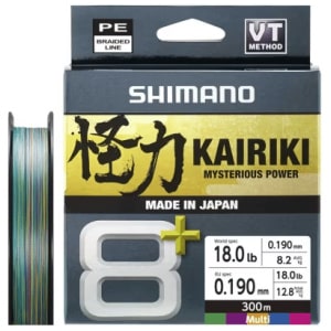 Nöör Shimano Kairiki 8x 0,19mm 12,8kg 300m #Multicolor