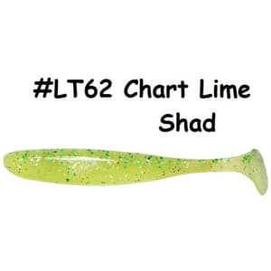 Silikoon Keitech Easy Shiner 4″ 10cm 7tk #LT#62T Chart Lime Shad